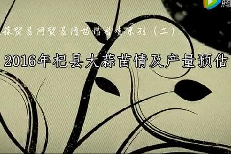 2016年杞縣大蒜苗情及產(chǎn)量預(yù)估 (3005播放)